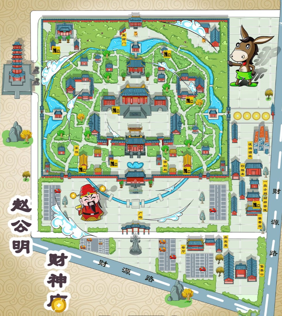 伊宁县寺庙类手绘地图
